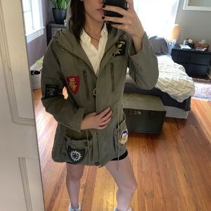 Military jacket with patches